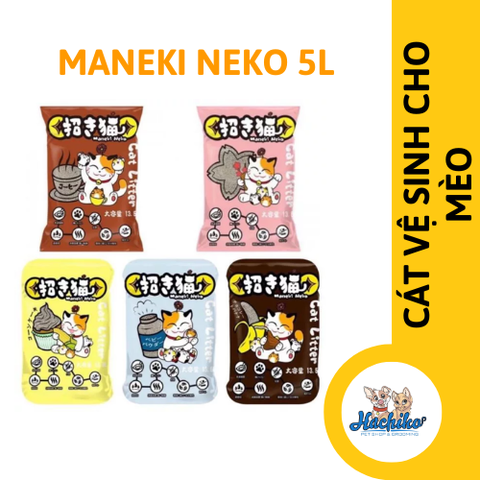 Cát vệ sinh đất sét Maneki Neko 5L cho Mèo công nghệ Nhật Bản