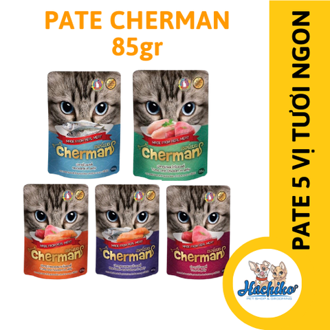 Pate, xốt cao cấp cho mèo Cherman gói 85g - 5 vị thơm ngon
