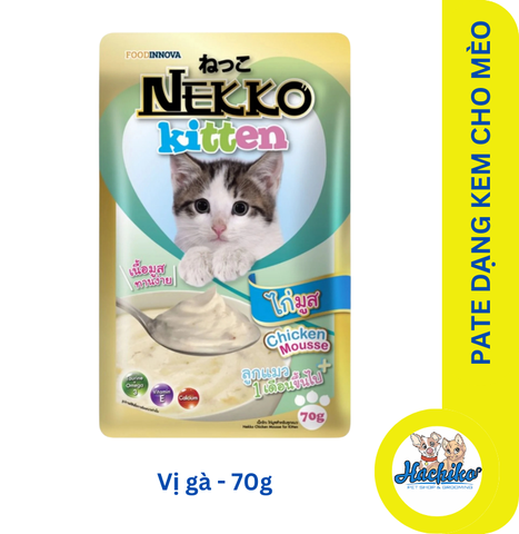 Pate Nekko kitten cho mèo con dạng xốt, thạch, kem đủ vị - Gói 70gr