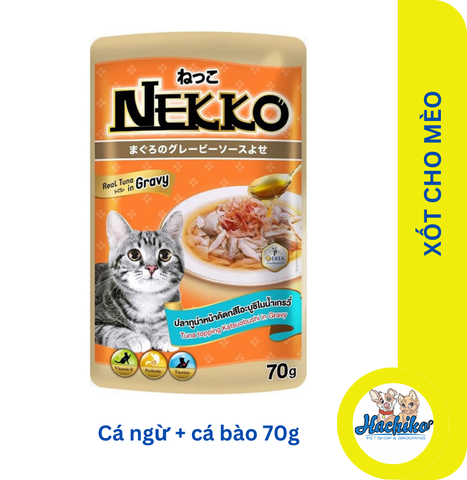Pate Nekko cho mèo dạng sốt và thạch đủ vị - Gói 70gr