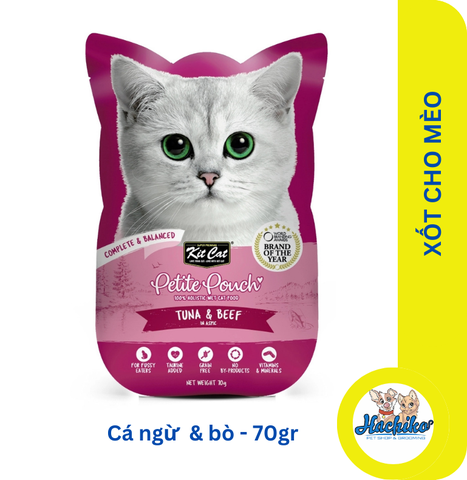 Xốt pate cho mèo Kit Cat Petite Pouch nhiều vị - 70gr