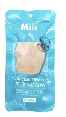 Ức gà hấp ăn liền cho chó mèo Masti - 40gr
