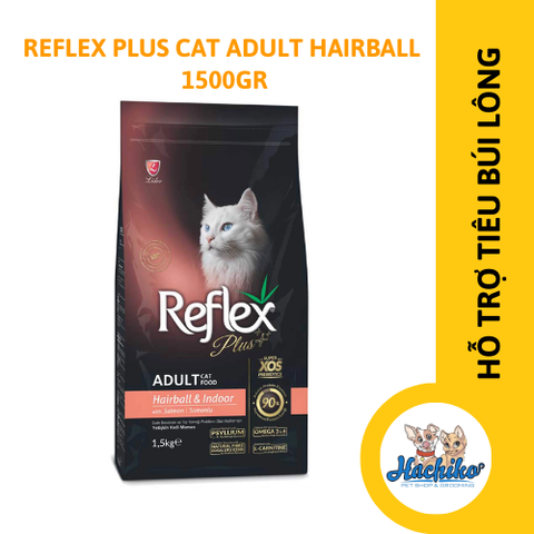 Thức ăn hạt Mèo Reflex Plus Cat Adult Hairball (Búi Lông) 1.5kg