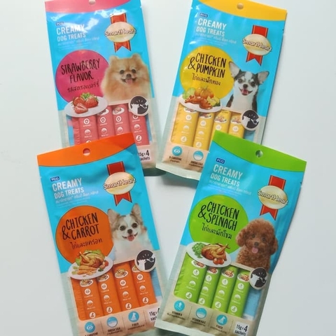 Smartheart Creamy dog streats chicken & carrot 60gr - vị gà carot (4 que 15gr)