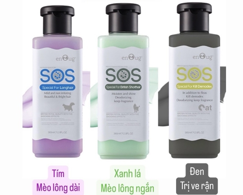 Sữa tắm SOS 365ml mèo trị ve rận (màu Đen)