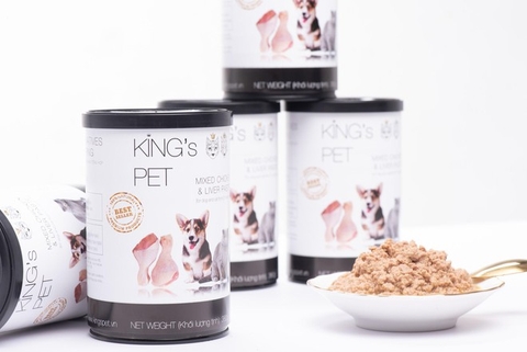 Pate Hỗn hợp Cá King’s Pet lon 380g thức ăn cho Chó/Mèo