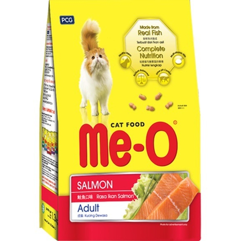 Me-O Adult Salmon 1.1kg (thùng 6gx1.1kg) thức ăn mèo tt cá hồi