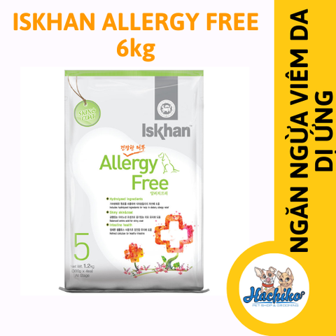 Thức ăn hạt cho chó ngăn ngừa viêm da, dị ứng Iskhan Allergy Free 6kg