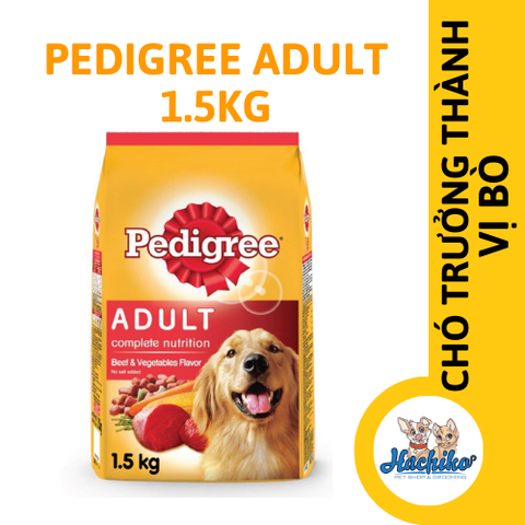 Thức ăn cho chó trưởng thành Pedigree vị bò và rau củ 1.5kg 