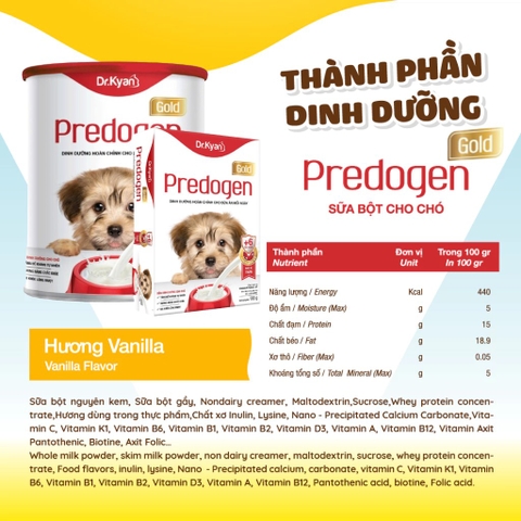 Sữa bột cho chó Predogen Gold 100gr