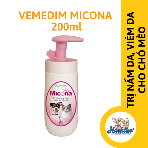 Sữa tắm Chó/Mèo phòng nấm da, viêm nang lông VEMEDIM Micona 200ml