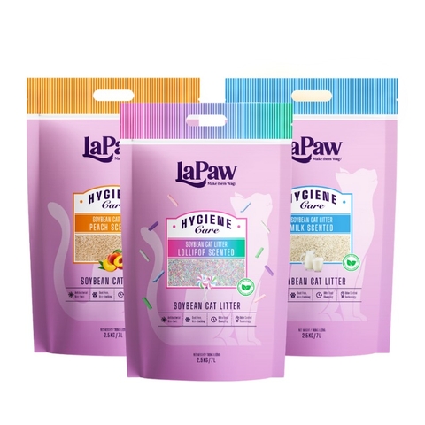 Cát vệ sinh đậu nành laPaw Hygiene Soybean Care 100% Tofu cho mèo - 7 lít