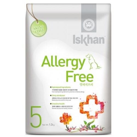 Thức ăn hạt cho chó ngăn ngừa viêm da, dị ứng Iskhan Allergy Free 1.2kg
