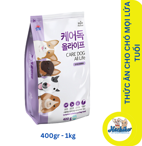 Thức ăn chó mọi lứa tuổi Sajo Care Dog All Life - 400gr/1kg