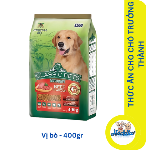 Thức ăn cho chó trưởng thành Classic Pets Adult - Vị bò 400gr/20kg(50 bao 400gr)
