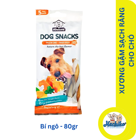 Snack xương gặm sạch răng cho chó Howbone Dog Snack - 80gr