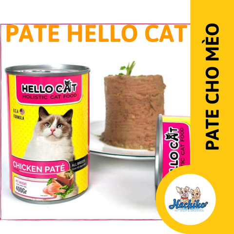 Pate cho Mèo HelloCat lon 400gr  Vị Gà & Cá Ngừ