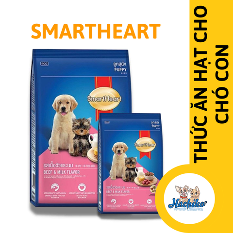 Thức ăn hạt Smartheart Puppy vị Bò & sữa cho Chó con dưới 12 tháng tuổi