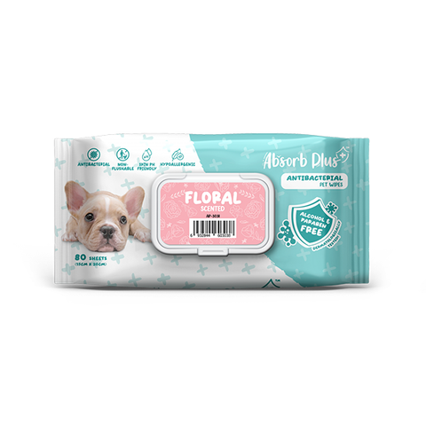 Khăn ướt kháng khuẩn chó hương hoa - hồng - Antibac PetWipe