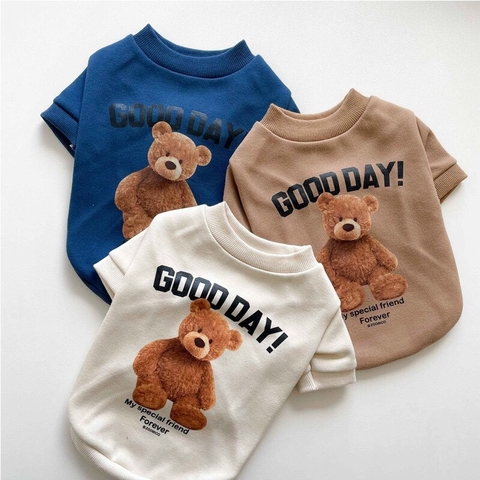 Áo nỉ gấu Good day S.M.L.XL cho Chó Mèo