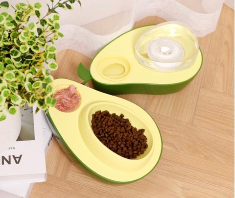 Bát uống nước cho Chó Mèo hình quả bơ có nắp đậy PAW Avocado Pet Water Bowl