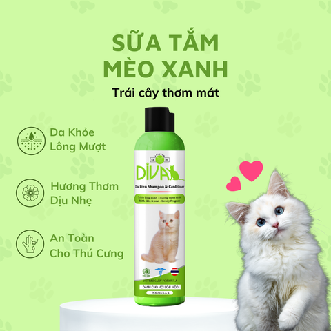 Sữa tắm mèo Diva xanh lá 260ml