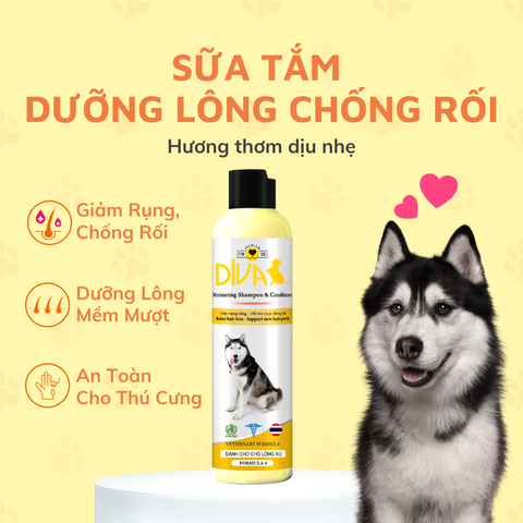 Sữa tắm chó mèo Diva vàng 260ml