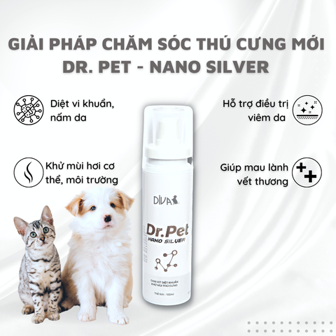 Diva Dr Pet Nano Silver 100ml (xịt mau lành vết thương/viêm da - khử mùi)