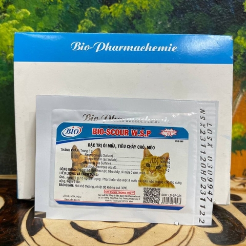 BIO-SCOUR W.S.P - ĐẶC TRỊ ÓI MỬA, TIÊU CHẢY CHÓ MÈO