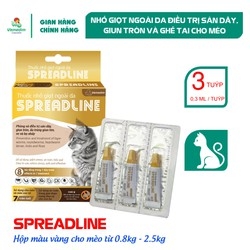 Nhỏ Gáy Spreadline Phòng & Trị Nội Ngoại KST Cho Mèo ( 0.8Kg - 2.5Kg) hộp 3 tuýp