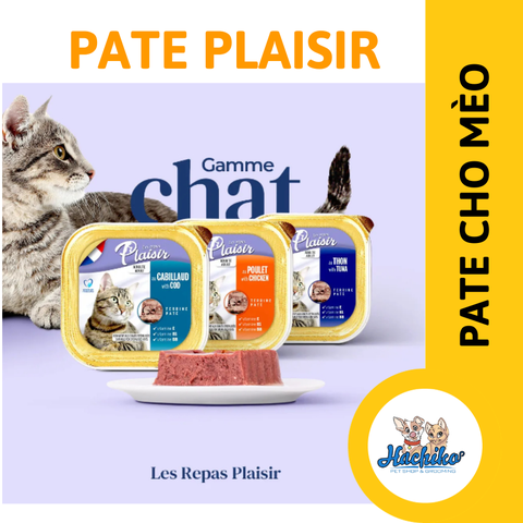 Thức ăn Pate cho mèo PLAISIR vị Gà, Cá ngừ, Cá hồi 100gr