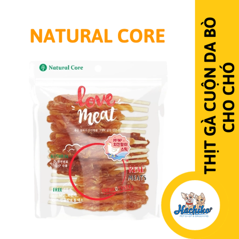 Thịt gà cuộn da bò cho Chó Natural Core 160gr