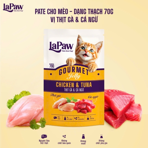 Lapaw Gourmet Jelly for Cat Chicken & Tuna 70gr - Thạch thịt gà & ngừ
