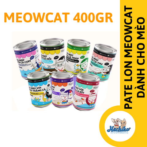 Pate Cho Mèo Meowcat Lon 400Gr  7 vị thơm ngon dinh dưỡng