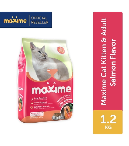 Thức ăn hạt cho mèo con và mèo trưởng thành MAXIME with Salmon Kitten and Adult cat