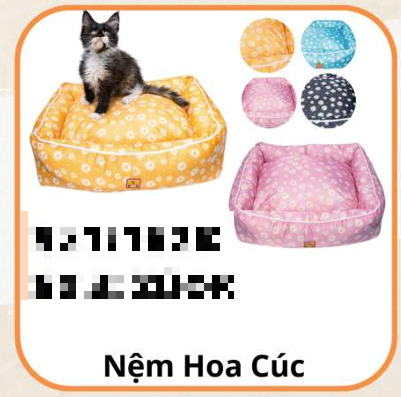 Đệm hoa cúc hình chữ nhật - Nhỏ