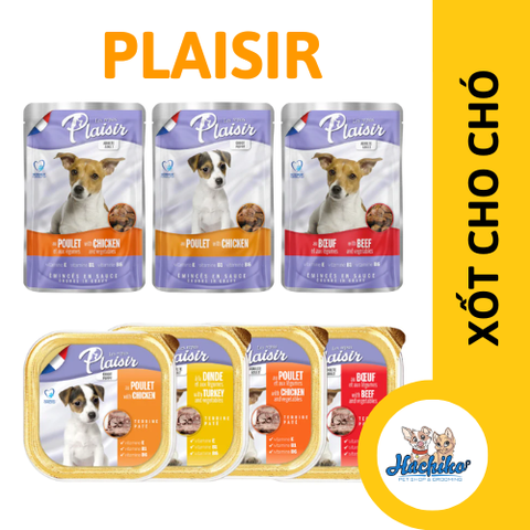 Pate xốt viên cho Chó Plaisir nhiều vị gói 100g