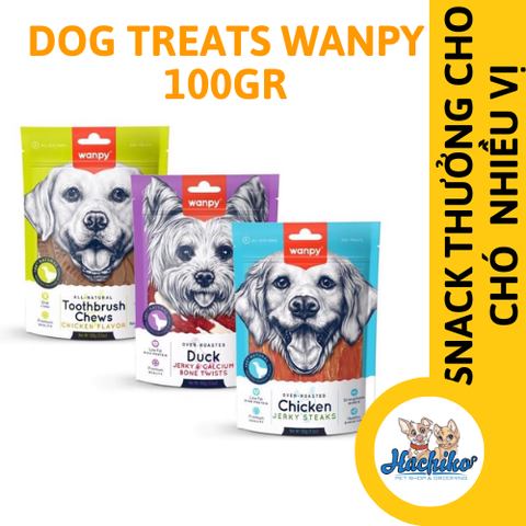 Snack thưởng cho chó Dog Treats 100g nhiều vị WANPY