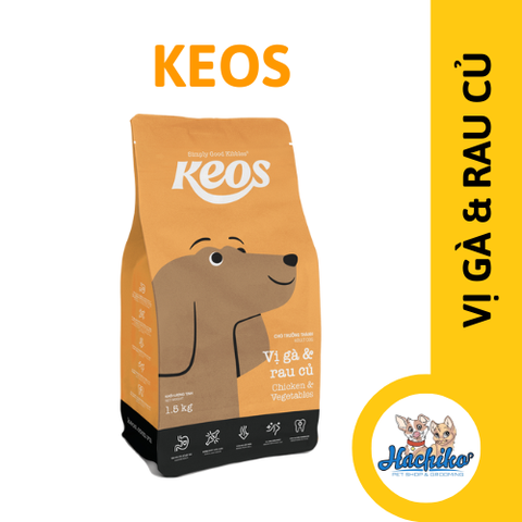Thức ăn cho chó trưởng thành Vị gà rau Keos adult 1.5kg
