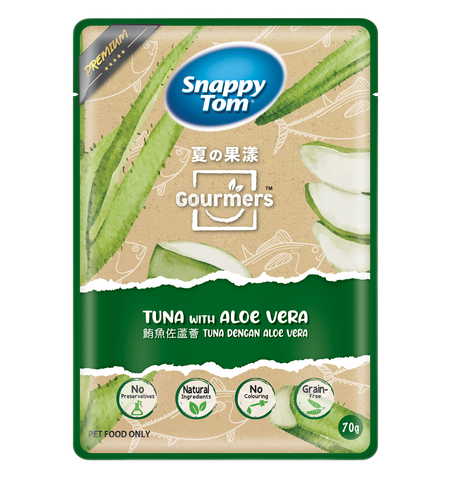 Xốt mèo Snappy Tom tuna with aloe vera 70gr - vị cá ngừ nha đam