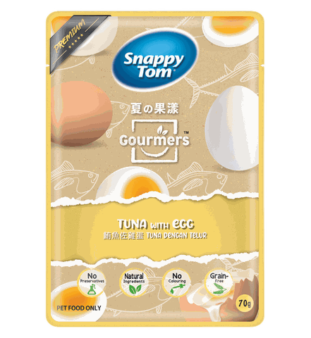 Xốt mèo Snappy Tom tuna with eggs 70gr - vị cá ngừ trứng