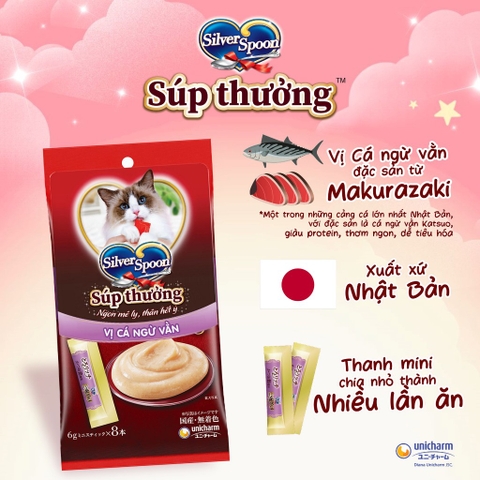 Súp Thưởng Cho Mèo Silver Spoon - Túi 8 tuýp*6g