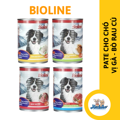 Pate cho mèo Bioline lon 375g vị gà, bò rau củ