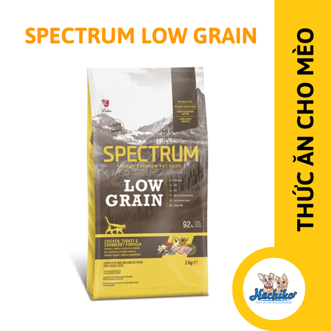 Thức ăn cho Mèo trưởng thành Spectrum Low Grain Adult Cat Food Chicken & Turkey & Cranberry (vị Gà tây & Việt quất) 2Kg