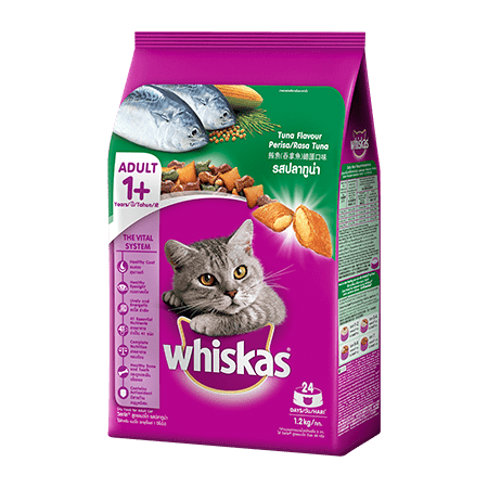 Thức ăn hạt dành cho Mèo trưởng thành Whiskas Adult 1.2kg 3 vị cá ngừ/ cá thu/ cá biển