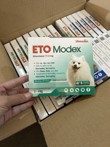 Veme Eto Modex 2-4kg viên nhai diệt ve rận (đơn giá viên) 1H10V