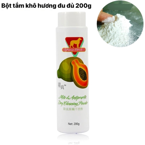 Phấn bột tắm khô Magic hương đu đủ cho chó mèo 200g