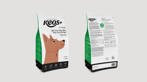 Thức ăn cho chó trưởng thành Keos Plus hỗ trợ tiêu hoá vị thịt cừu và gạo gói 1.5kg