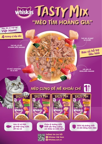 Thức ăn cho mèo dạng sốt Whiskas Tasty Mix 70gr