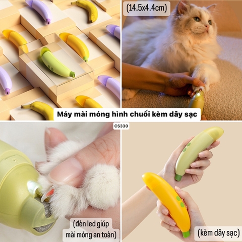 Máy mài móng cho Chó Mèo có đèn hình quả chuối